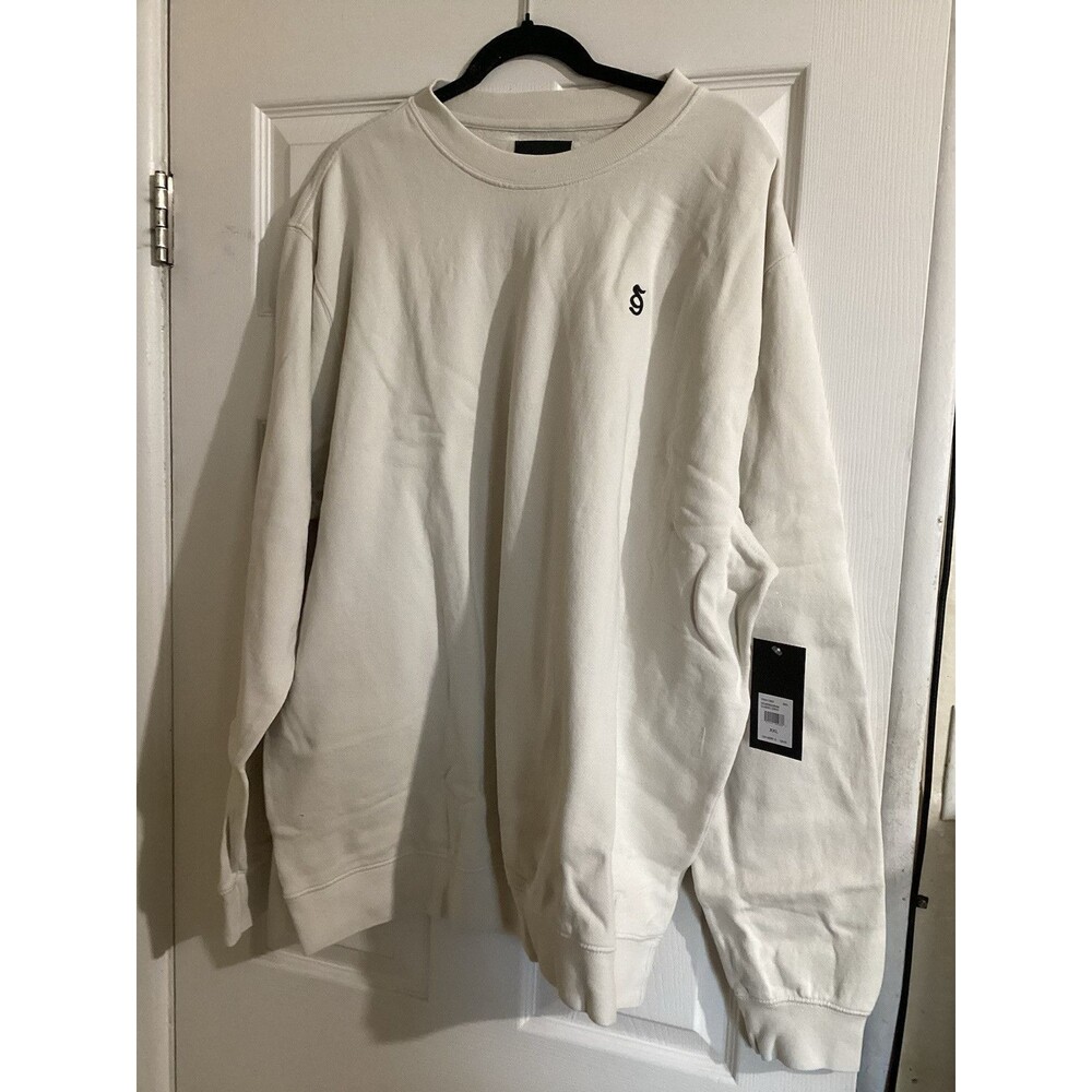 Spiritual Gangster Mens Beige SG Logo Embroidered Crewneck Sweater XXL $128